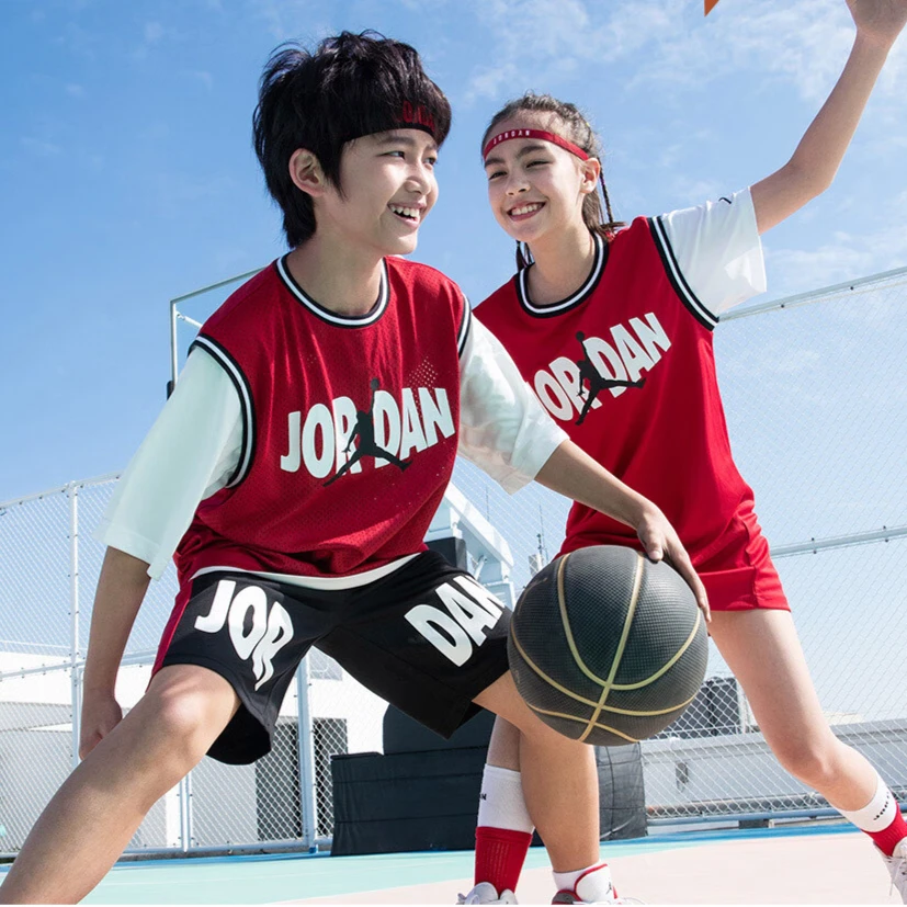 Air Jordan儿童男女童装夏季圆领休闲宽松运动短袖T恤JDB-KT-C564