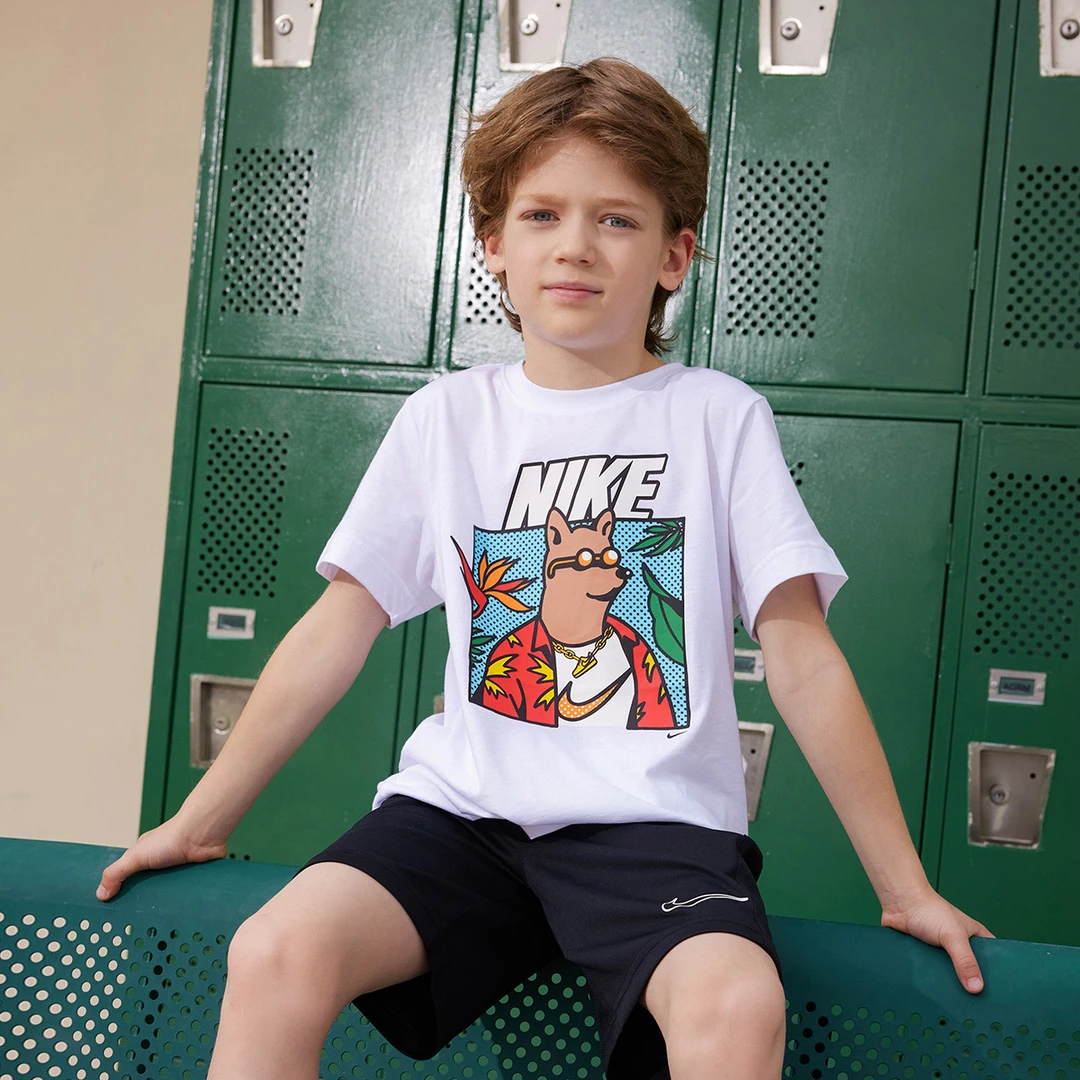 NIKE耐克童装夏季儿童舒适休闲透气短袖T恤H348-0598