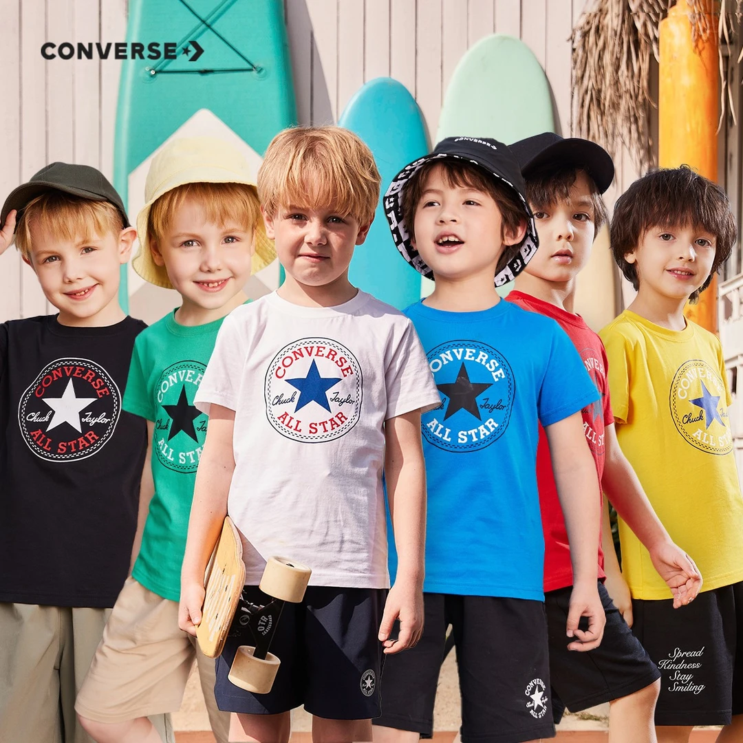 Converse匡威儿童童装圆领夏季休闲透气短袖纯棉T恤65008642