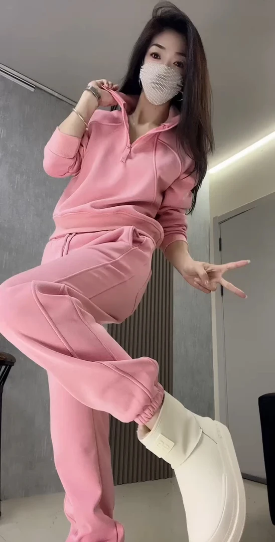 秋冬新款时尚休闲运动百搭显瘦长袖卫衣+卫裤两件套装女