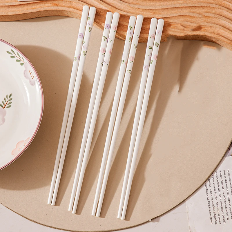 紫萱花陶瓷筷子高温陶瓷餐具家用高档陶瓷筷子