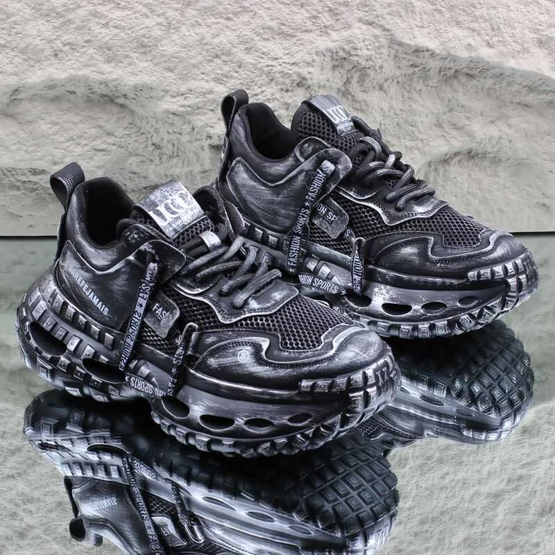 【新客立减】黑武士老爹鞋夏季潮牌男鞋轮胎厚底增高休闲运动鞋