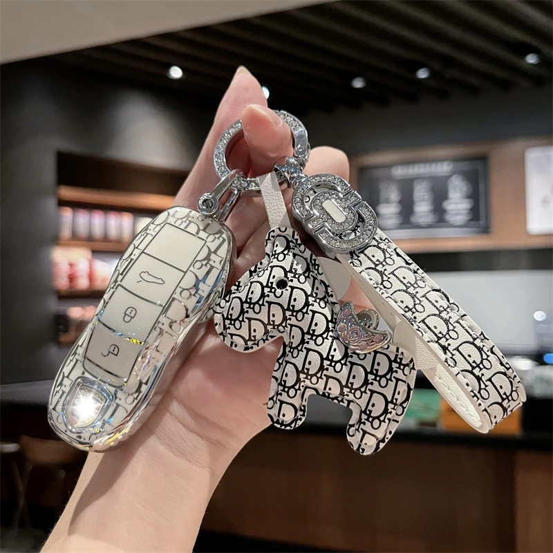 保时捷卡宴钥匙壳macan钥匙套帕拉梅拉panamera车钥匙包718壳扣女