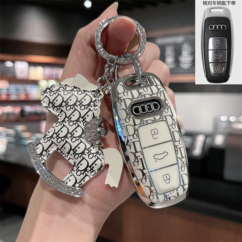 适用奥迪a6l钥匙套女a3壳q5l扣a4l包q7/q3专用q2l高档a4/a5/a6/a8