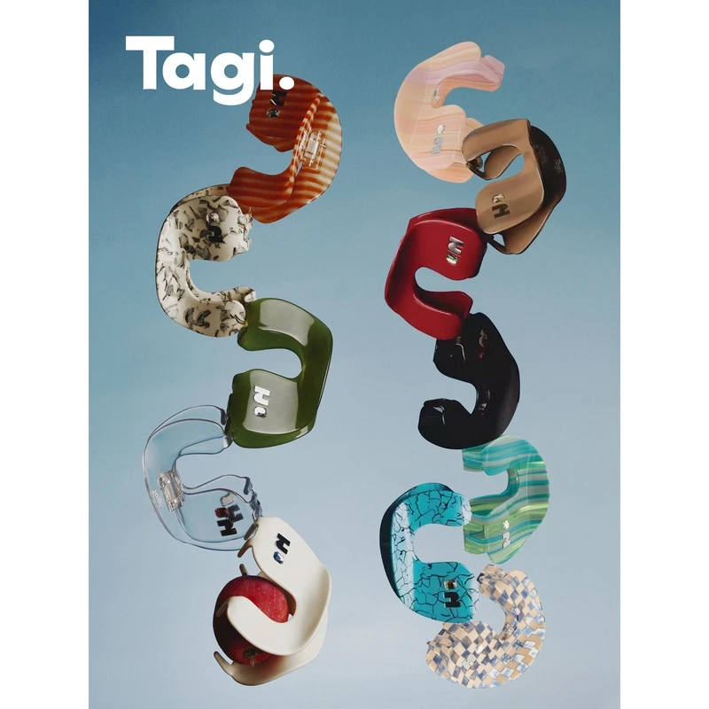 Tagi.Callme拼图肌理宝石发抓发夹鲨鱼亚克力抓夹气质设计感小众