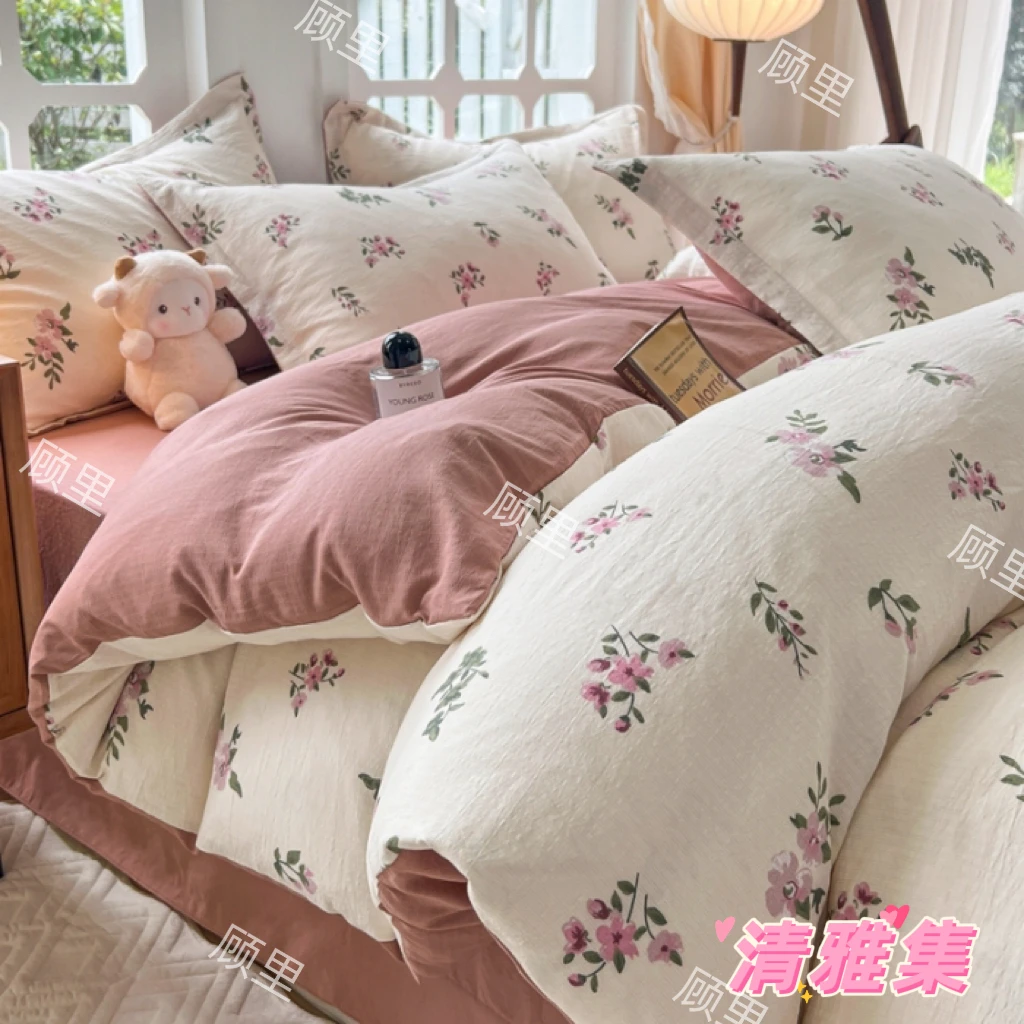 A类爆款母婴级有氧提花小竺棉四件套L