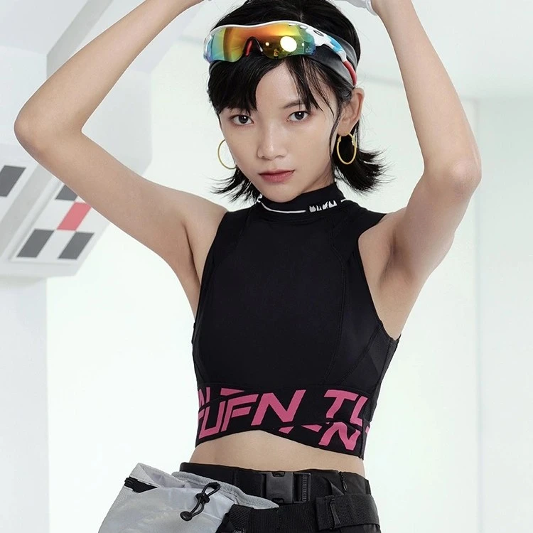 TUFN健身速干背心跑步罩衫瑜伽训练潮牌运动露脐上衣女外穿防走光