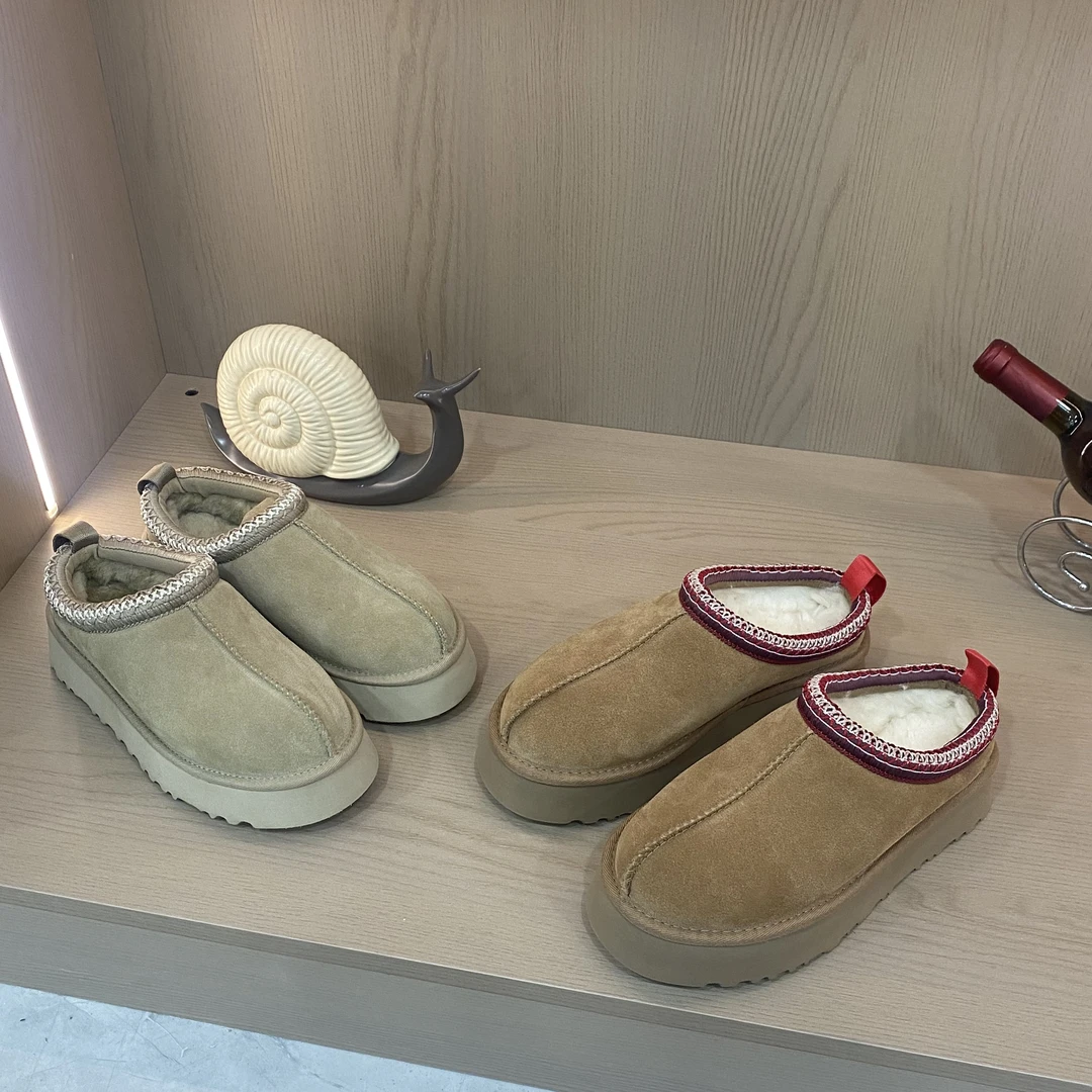 低帮雪地靴桑坡经厚底民族风皮毛一体百搭时尚休闲女冬2