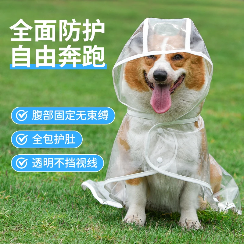 宠物狗狗雨衣透明披风式小中大型犬雨天外出比熊博美柯基柴犬舒适