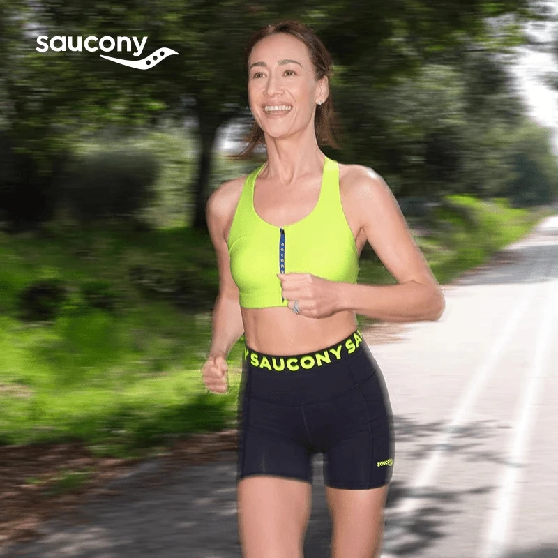 Saucony索康尼MaggieQ李美琪同款她系列女子跑步运动弹力紧身短裤