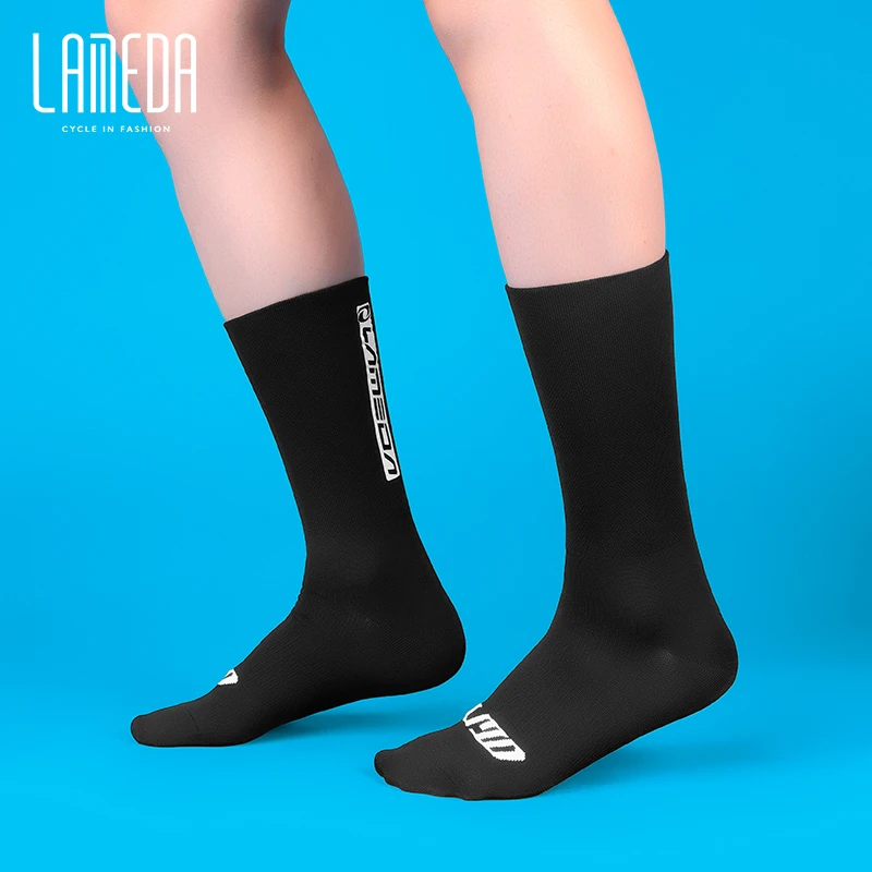 兰帕达反光运动袜户外运动透气速干骑行袜山地车公路车自行车长筒