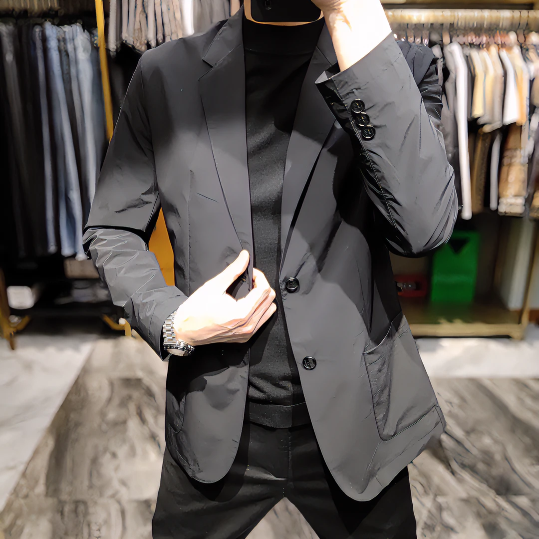 春秋新款男士百搭休闲西服外套修身西装商务时尚韩版潮休闲西装男