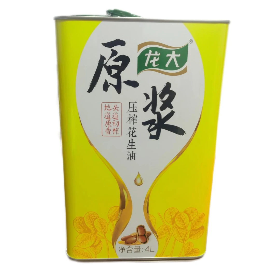 龙大初榨头道原浆压榨凉拌营养花生油4L品质工艺装配手提袋食用