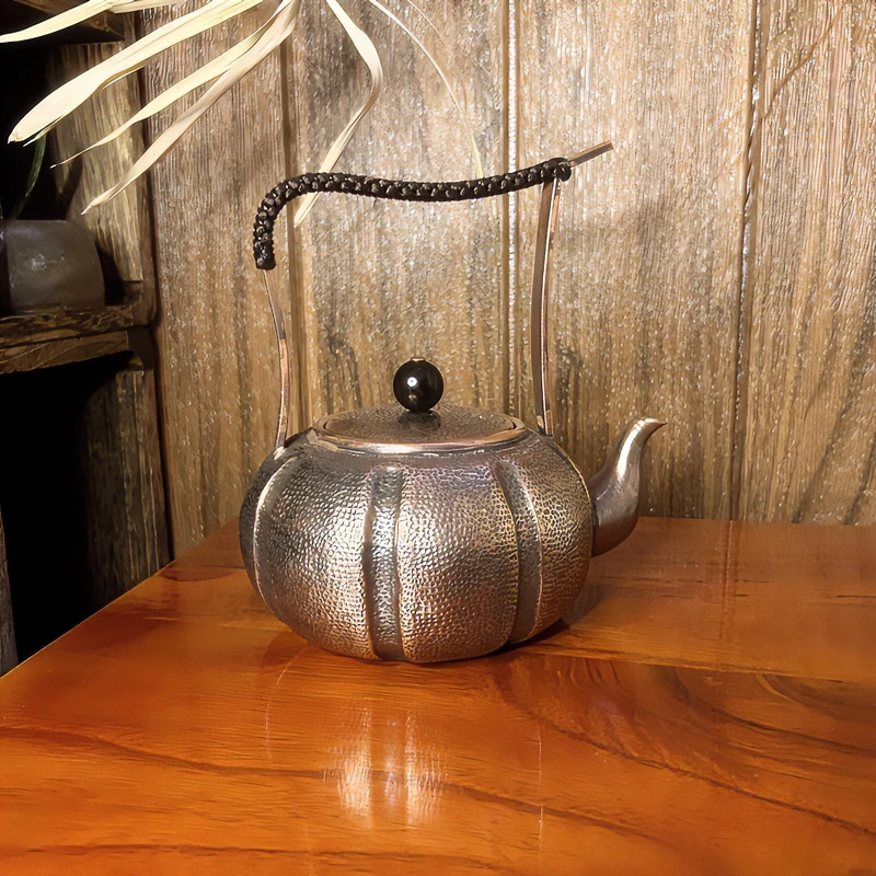 复古纯紫铜小号烧煮水壶手工铜提梁壶功夫茶壶大容量泡茶壶铜器具