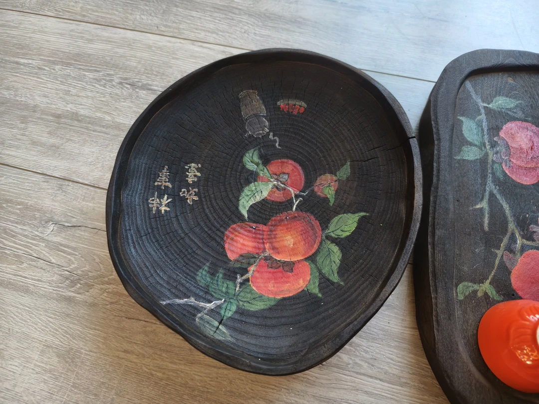 手绘风化木茶室用品