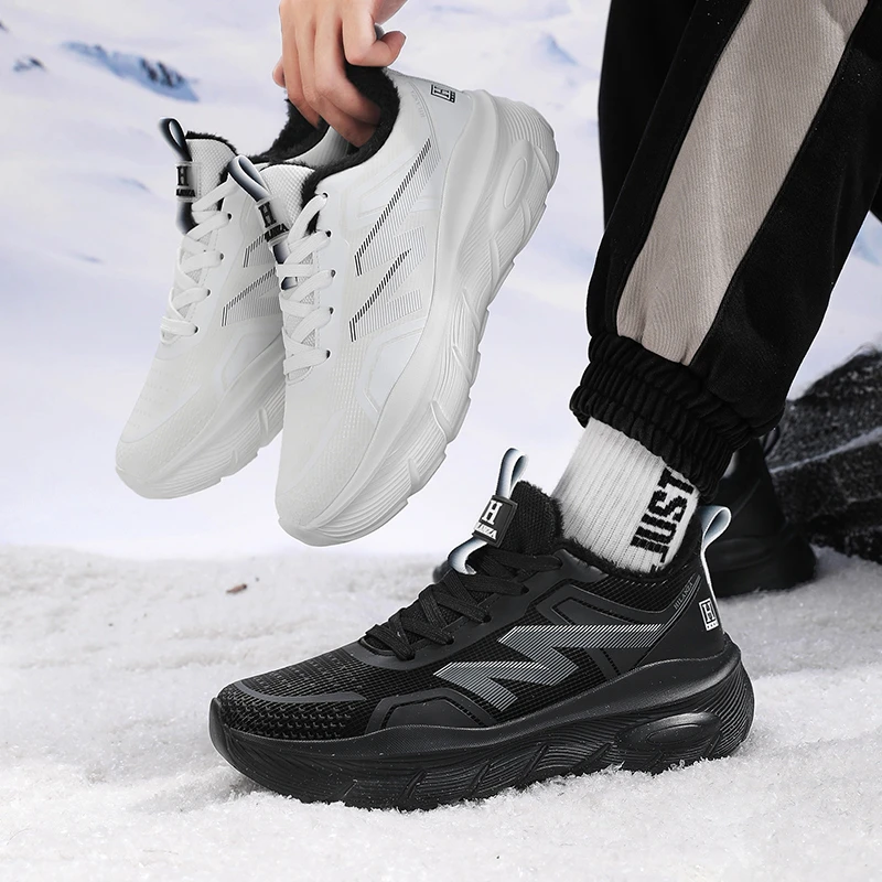 秋冬新款高弹减震户外时尚耐磨休闲运动鞋皮面透气百搭跑步运动鞋