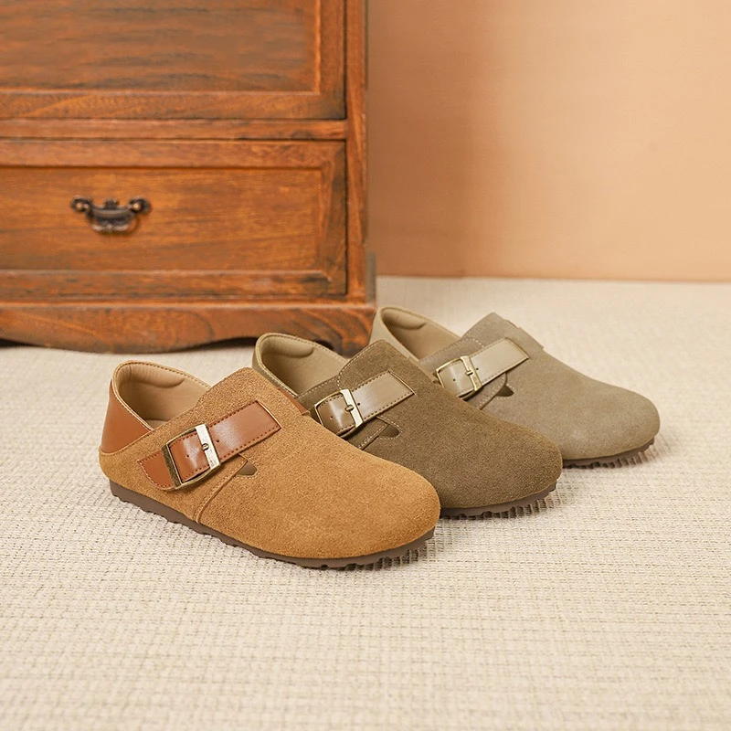 勃肯鞋女2024春秋新款复古一脚蹬外穿懒人全包厚底单鞋钓鱼博肯鞋