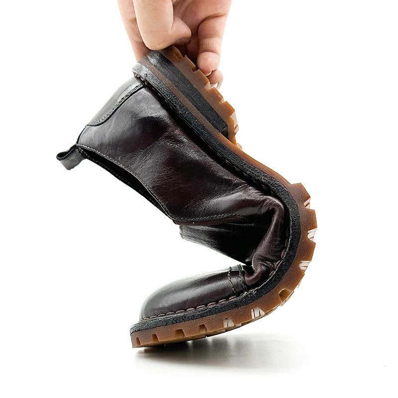 春夏马皮洗水做旧低帮皮鞋手工沿条缝线皮底渔夫鞋休闲男鞋懒人鞋