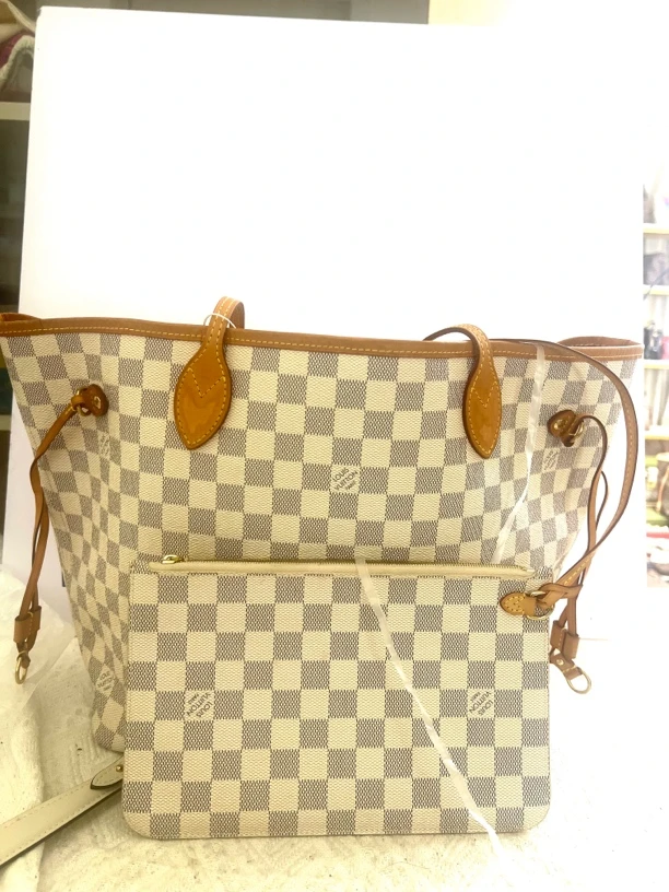 95新 LouisVuitton/路易威登 老六二奢/97新/LV 白棋盘格nf