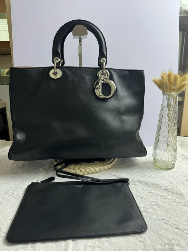 95新 DIOR/迪奥 老六二奢/迪奥黑色VIP手提包
