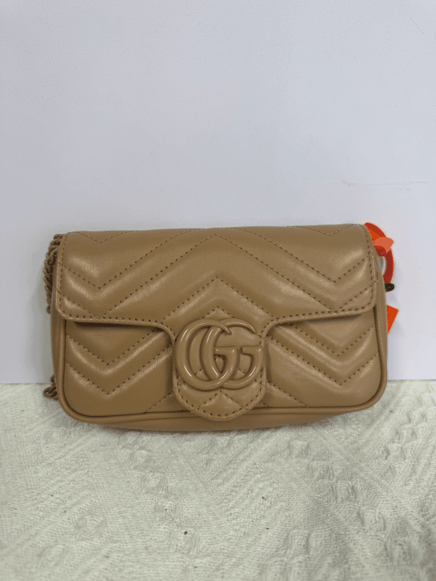 99新 GUCCI/古驰 老六二奢/古驰新款奶茶色马蒙mini