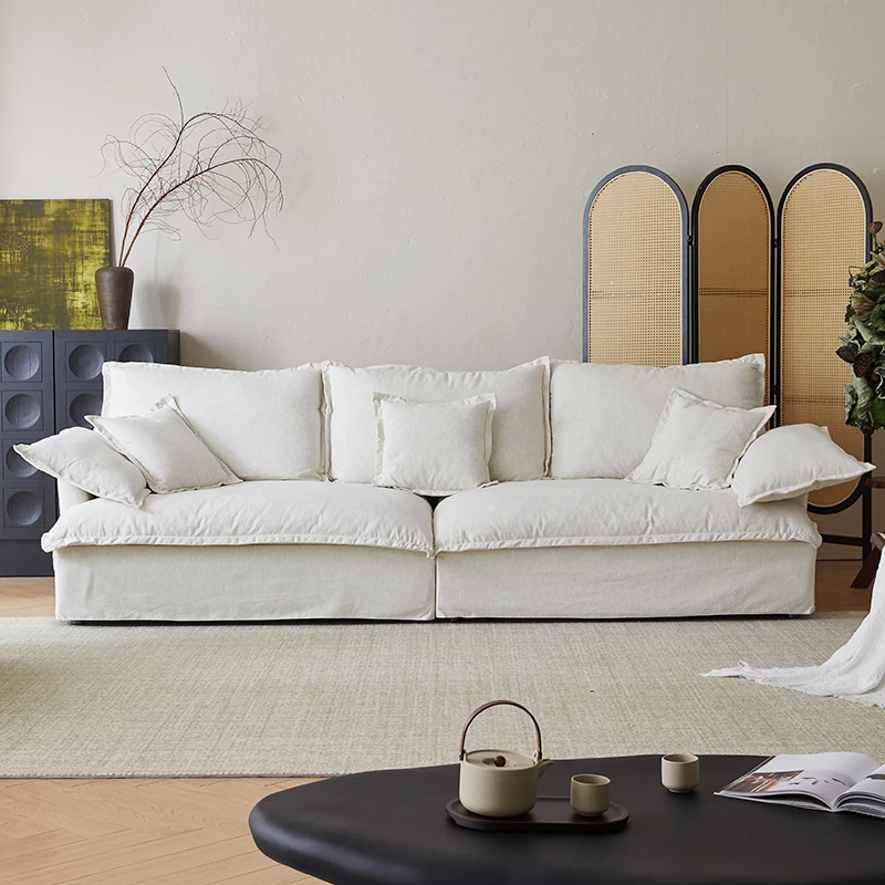 支吾【秋池沙发活动】轻奢北欧日式风落地松弛感布艺沙发