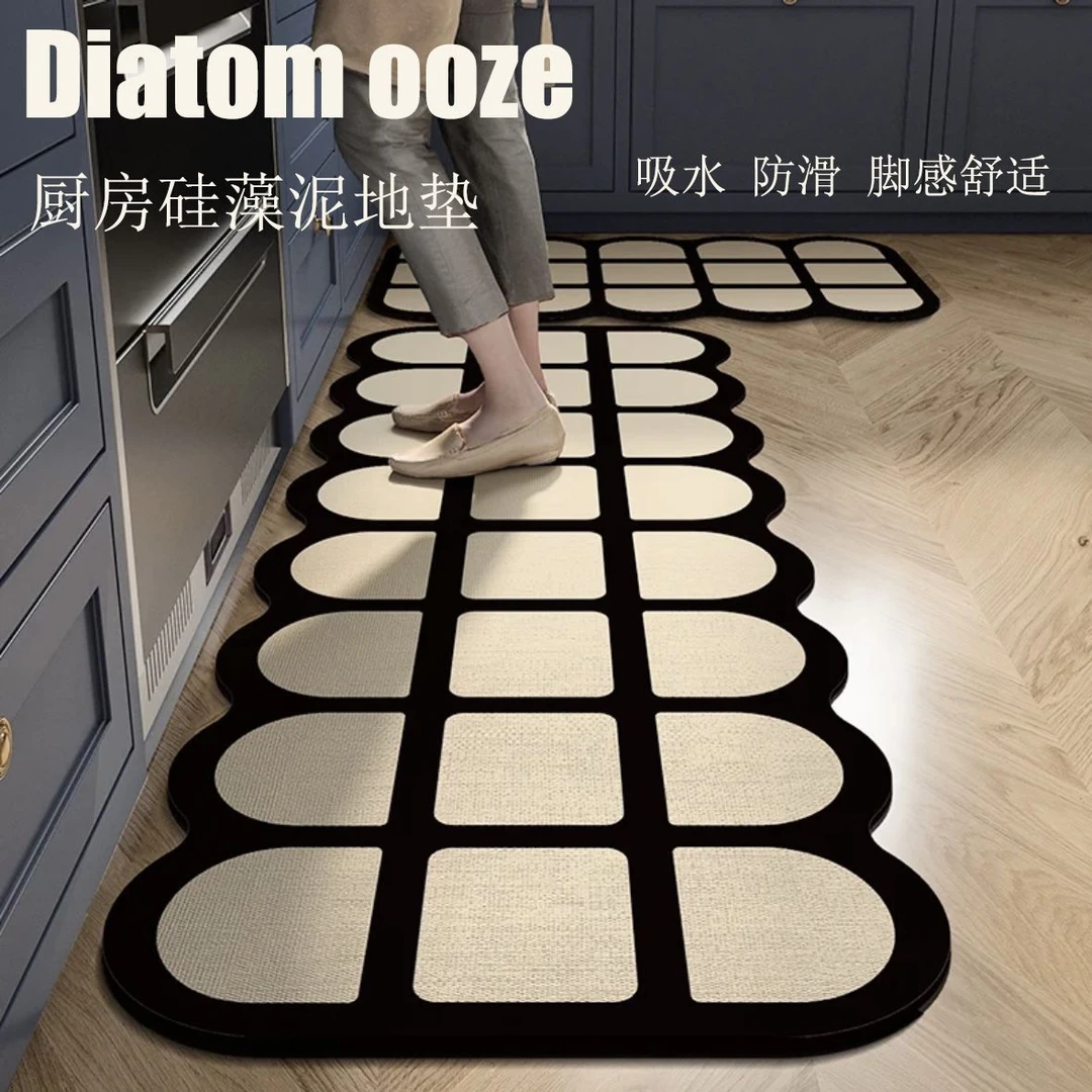 厨房地垫硅藻泥吸水吸油脚垫家用浴室地毯垫子长条新款耐脏速干垫