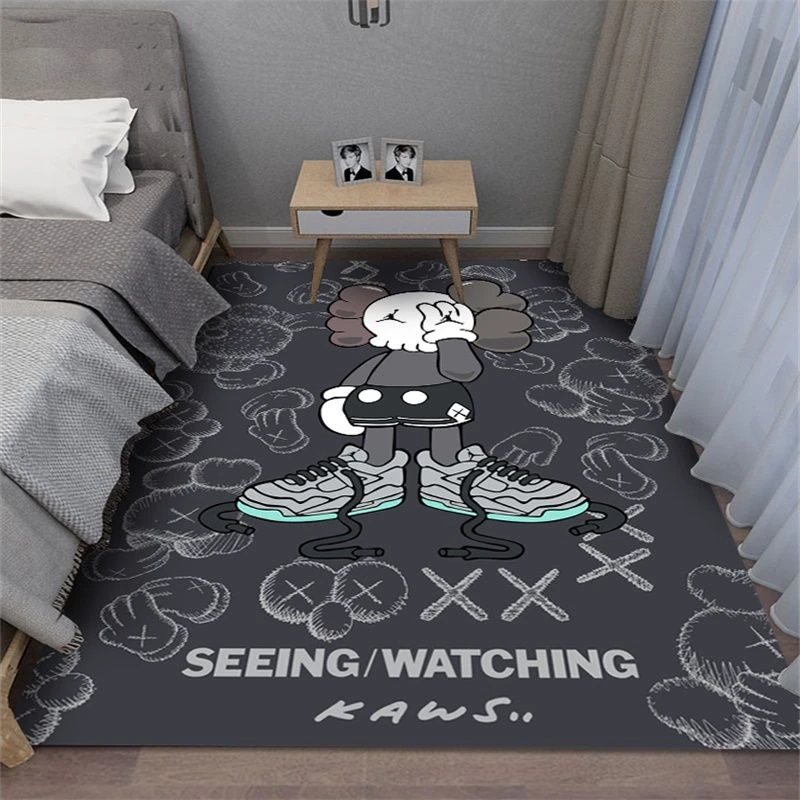 潮牌地毯卧室男满铺床边毯客厅衣帽间网红地毯大面积地垫脚垫定制