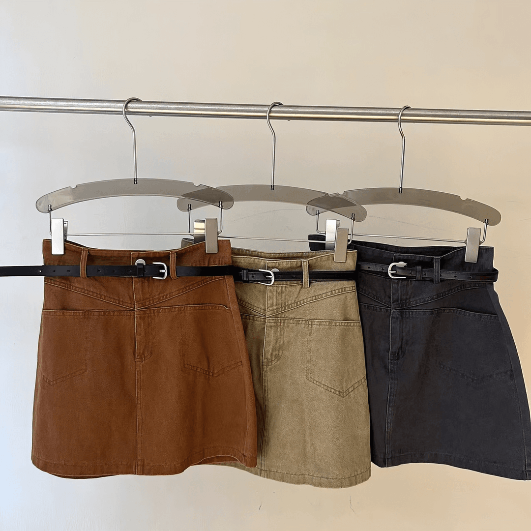 【里然定制】 酵素洗水软牛仔2024新款包臀裙女百搭A字显瘦半身裙潮