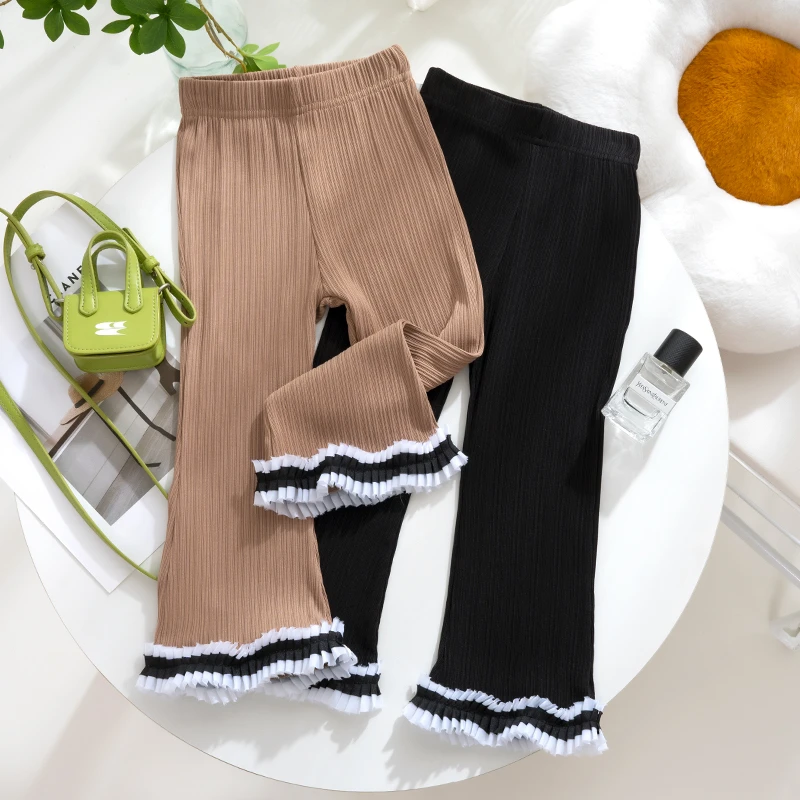 女童喇叭裤2023年夏季薄款女宝宝外穿裤儿童打底裤洋气百搭长裤