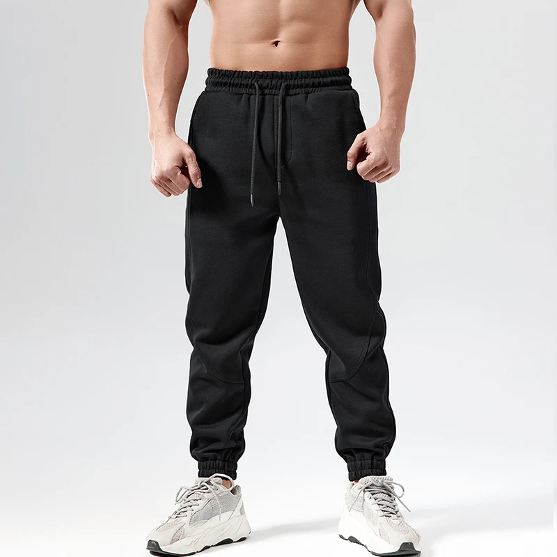 WORKOUT WOLF/撸铁狼运动长裤男士秋冬棉卫裤跑步健身美式束脚裤