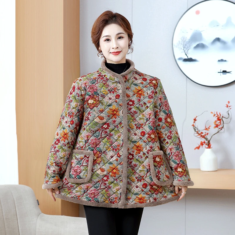 加肥加大码妈妈装气质背心马甲中老年加绒加厚马夹冬保暖冬季外套