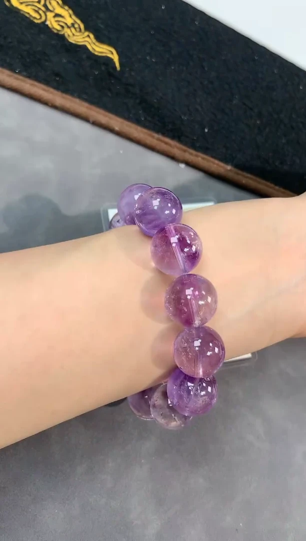 【闪购商品】水晶手链未镶嵌97号紫黄阿赛单圈16mm