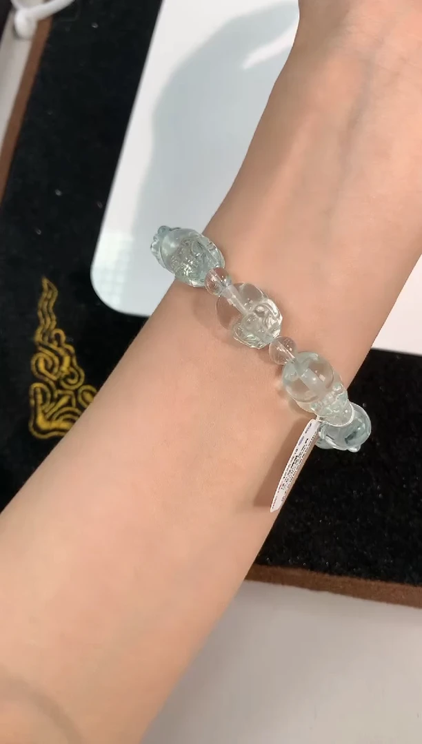【闪购商品】水晶手链未镶嵌35号绿水晶貔貅单圈
