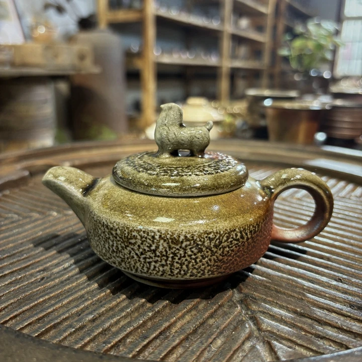 柴烧全手工茶壶窑变釉色孤品家用