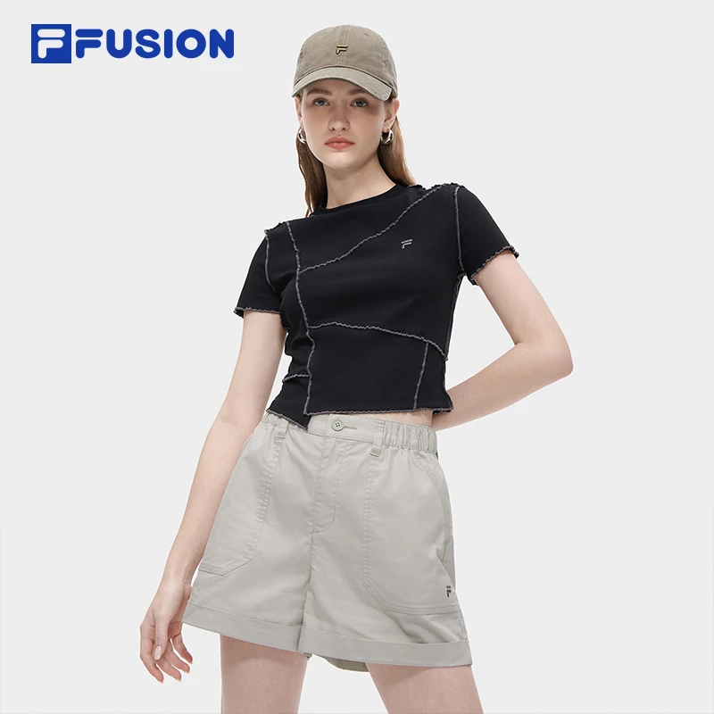 Fila/斐乐潮牌女士夏季新款修身潮搭休闲时尚袖衫 T11W331118F