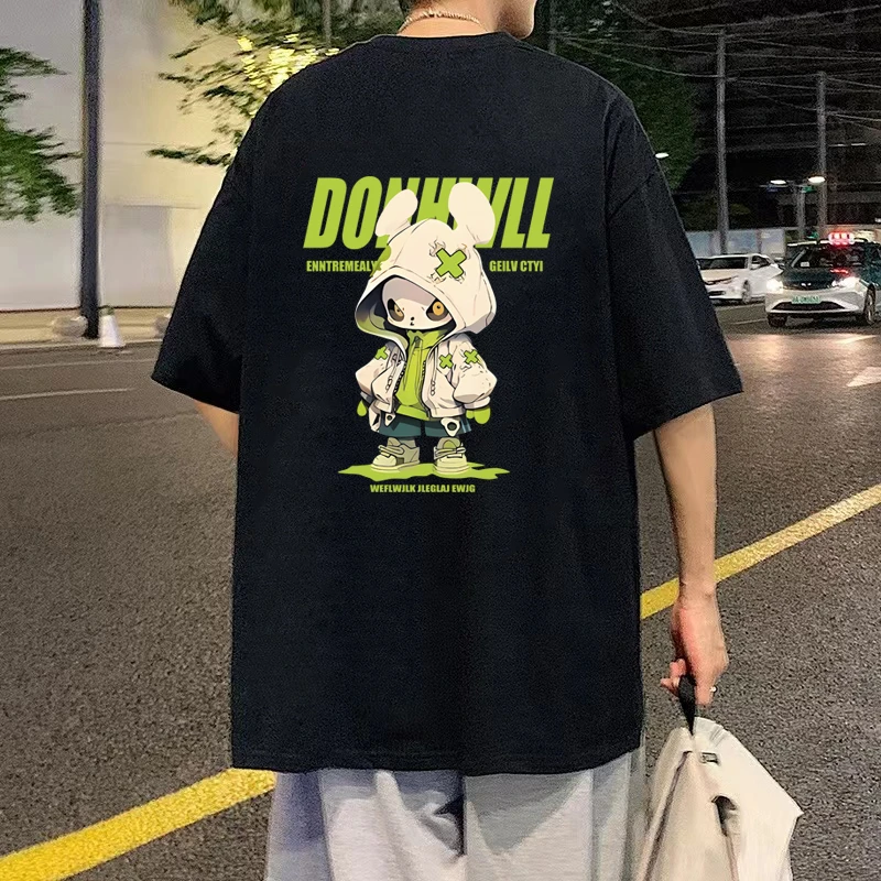 纯棉短袖t恤男女夏装宽松大码ins潮牌美式休闲半袖上衣学生青少年