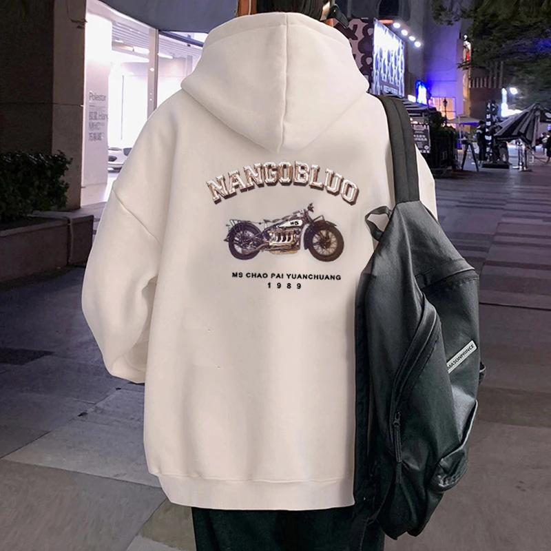 美式重磅卫衣男oversize秋冬季宽松大码情侣长袖上衣潮牌外套百搭