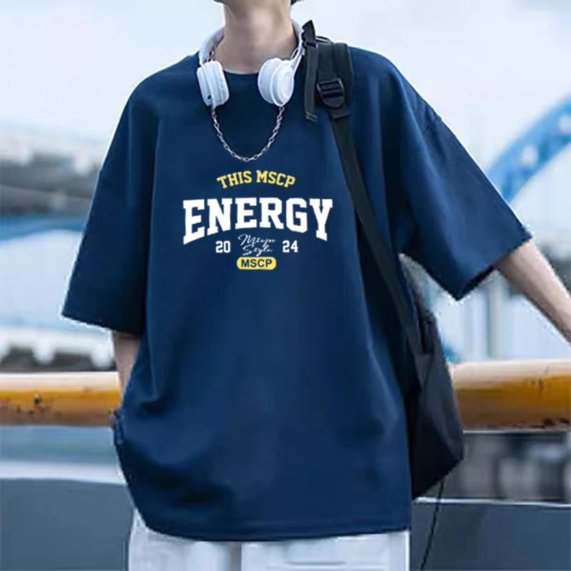 潮牌纯棉短袖t恤男女同款国潮青年宽松大码男生半袖上衣2025新款