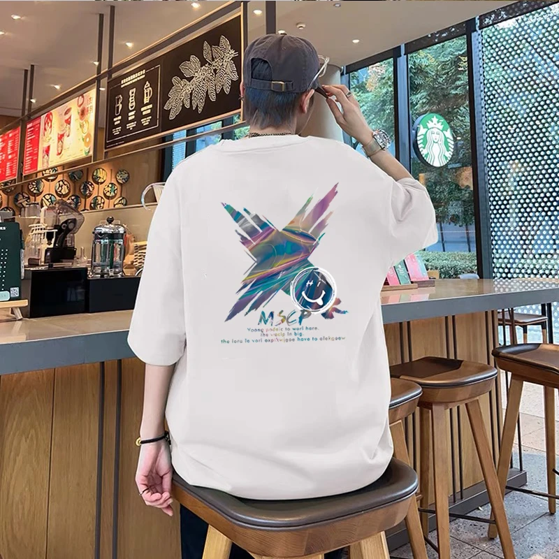 潮牌纯棉短袖t恤男女同款夏装美式宽松大码情侣装半袖上衣学生ins