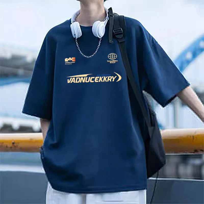 潮牌纯棉重磅短袖t恤男女同款夏装简约宽松大码男生半袖上衣服ins