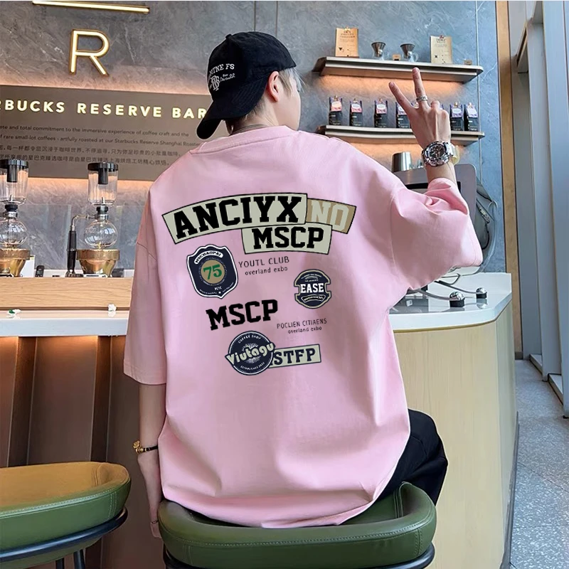 潮牌纯棉短袖t恤男女同款国风青年男生潮流半袖宽松大码上衣夏装