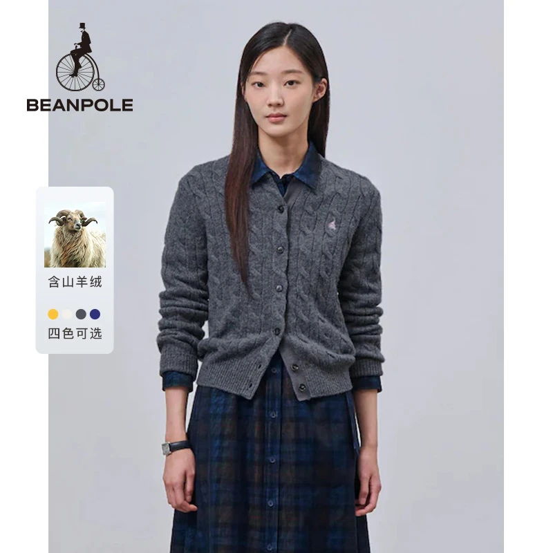 BEANPOLEBEANPOLE滨波  24秋冬新女士ESS系列麻花开衫BF495AE01
