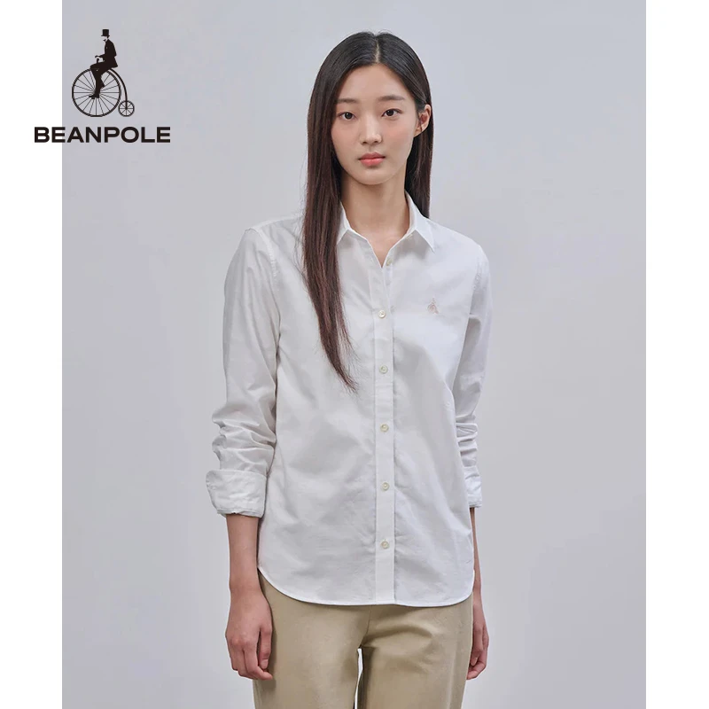 BEANPOLE 24早秋新款 女士ESS系列牛津纺素色长袖衬衫BF4764E01