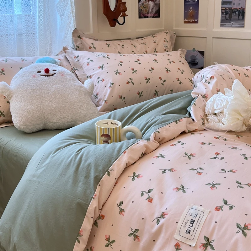 【赛岚】刺绣磨毛四件套 磨毛纯棉四件套以直播间展示为准