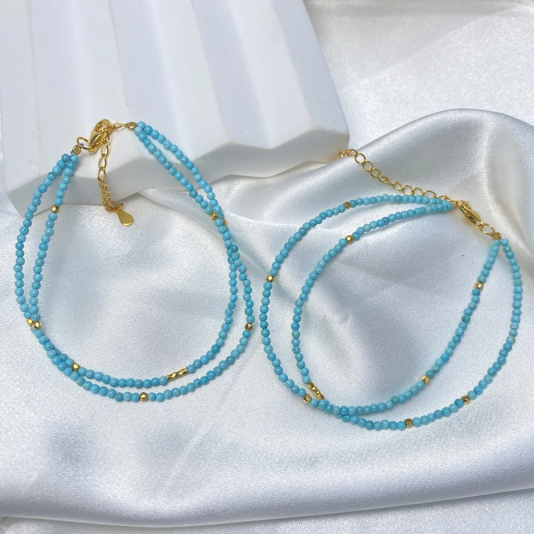 【铭记珠宝】绿松石DIY手链19-DM225H49【多样性发一件】约2mm