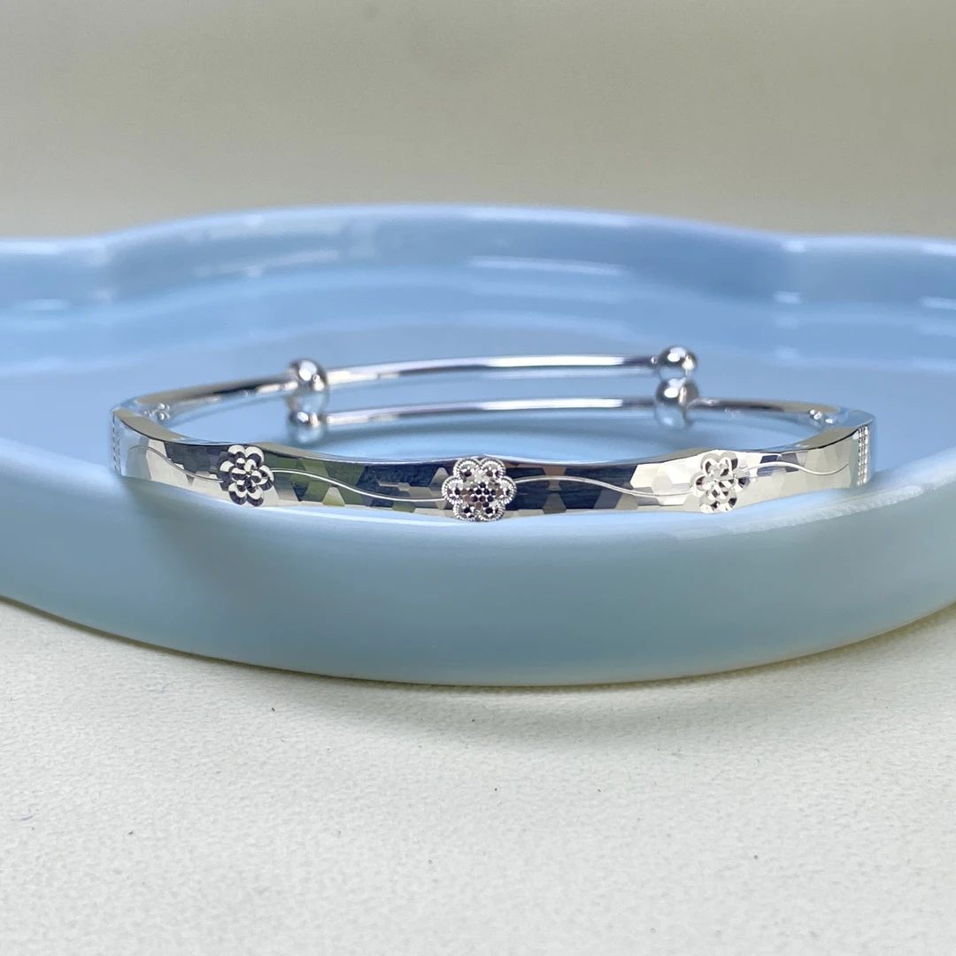 足银银制品 【铭记珠宝】足银手镯3-DM249H16