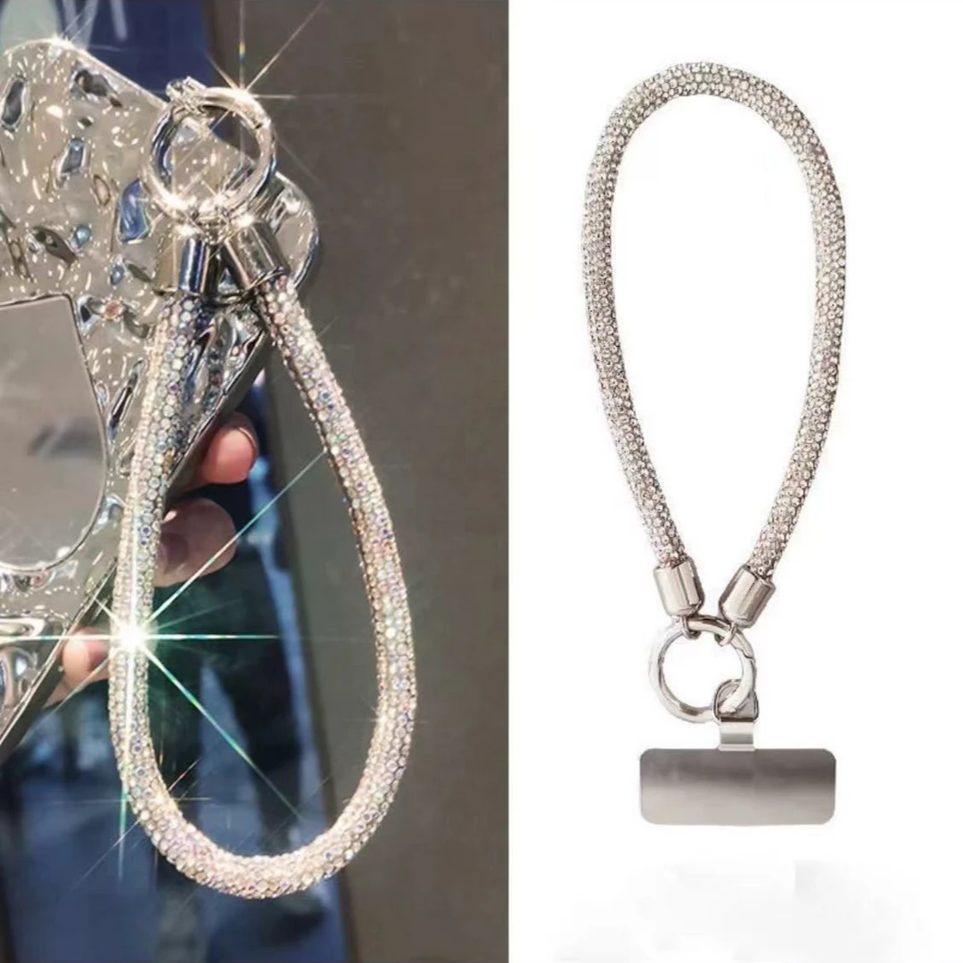 巨闪手机链钥匙扣证件扣结实耐磨女款挂脖手腕链子通用闪钻高级感