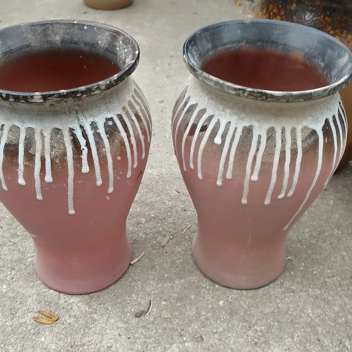 红陶20CM以下口15高26瑕疵