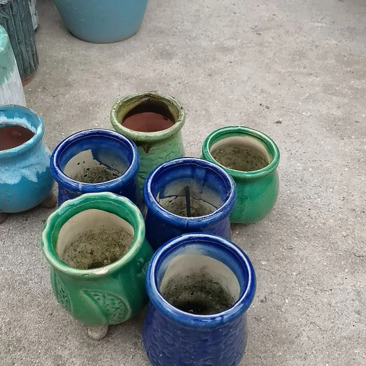 红陶20CM以下瑕疵随机八个盆